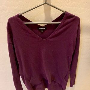 Express burgundy cropped sweater